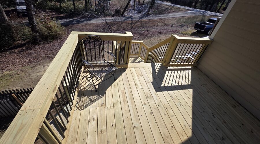 Trex RainEscape system installed beneath elevated deck